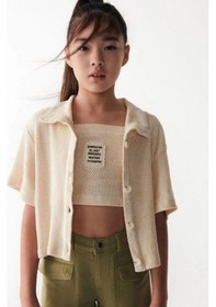 Resim Kız Çocuk Summer Time Yazılı Crop-13988-krem Krem 
