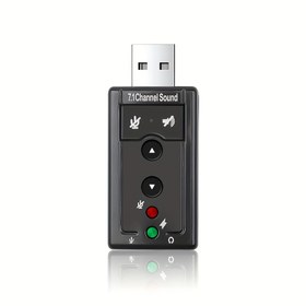 Resim Masaüstü PC ve Dizüstü Bilgisayarlar için Taşınabilir USB 2.0 Harici Ses Kartı, 7.1 Kanal Destekli Bağımsız Ses Dönüştürücü, Mikrofon ve Kulaklık Uyumlu 