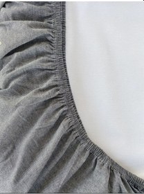 Resim Battal Boy Lastikli Çarşaf Takımı 180x200 Antrasit 