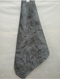 Resim İpek Kadife Damarlı Desen Süngerli Koltuk Çekyat Örtüsü Koyu Gri 