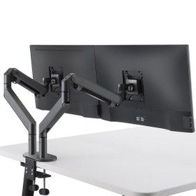 Resim NPO STD7080G 10\-27\" Alüminyum Amortisörlü VESA Monitör Tutucu Çift Kol Koyu Gri \t 