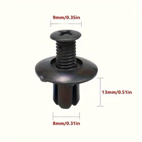 Resim 50/100/500adet Dayanıklı Plastik Rivetler Takviyeler 8mm - Hızlı Montaj Vidalama Araba Tamponları, Fender, Trim için - Evrensel Uygun for TOYOTA, for Ford Focus, for Kia, for Nissan, Yamaha için - Şık Siyah Sonlandırma Otomobil Gövde Onarım Çözümü 