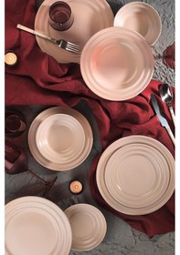 Resim Kütahya Porselen New Tuvana 24 Parça Yemek Seti Pembe 