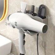 Resim 2'si 1 Arada Duvara Monte Saç Kurutma Makinesi Düzenleyici - Şık Aletler için Çok Yönlü Depolama Rafı, Banyo ve Güzellik Salonu için İdeal 