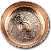 Resim Ustası Antepte Bakır Türk Hamam Tası 20 cm 3 Adet 