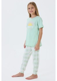 Resim Arnetta Kız Çocuk Yeşil Pijama Takım Yeşil 