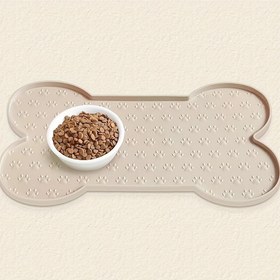Resim Silikon Köpek Mama Altlığı, Kaymaz Evcil Hayvan Mama Pedi, Yüksek Kenarlı, Yıkanabilir Su Geçirmez Köpek Kedi Mama Tepsisi, Pati İzi Tasarımlı, Küçük ve Orta Boy Köpekler İçin Dayanıklı Mama Kabı Altlığı 