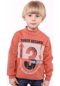 Resim Toontoy Kids Toontoy Erkek Çocuk 3 Vıolatıon Baskılı Sweatshirt Kiremit 