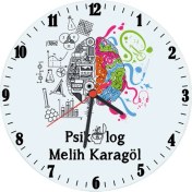 Resim Biresimden Psikolog Hediyesi Isimli Ofis Cam Duvar Saati 