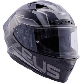 Resim Agv Zeus Zs-826 Bk3 Motosiklet Kaskı Gümüş - Siyah 