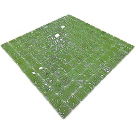 Resim MozaiKristaL Tüm yüzeyler için 2,5x2.5cm. Desenli Mint Yeşili, 31.5x31.5cm. Fileli Cam Mozaik. (1 m2 Fiyatıdır) 