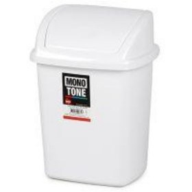 Resim Mono Tone 4,45 Litre Click Kapak Çöp Kovası Beyaz No:1 - Bo839 