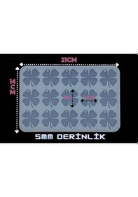 Resim Epoksi Silikon Kalıp / 15li Yonca Anahtarlık Kalıbı 