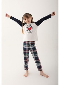 Resim Arnetta Winter Day Beyaz Kız Çocuk Uzun Kol Pijama Takım Krem 