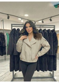 Resim Ribana Classic Kadın Kürk Yaka Detaylı İçi Astarlı Çift Cepli Omuzları Kemerli Beli Lasitkli Ceket Görünümlü Kaban 4901 Taş 