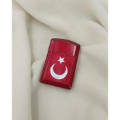 Resim Çakmak Metal Gazlı Doldurulabilir Çakmak Ay Yıldız Işlemeli 
