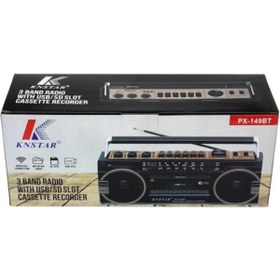 Resim Nostaljik Lezzetler Nostalji Tasarımlı Kaset Ve Müzik Çalar Knstar PX-149 Kaset-Bluetooth-Usb-Sd-Fm 