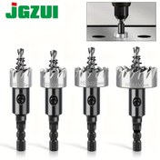 Resim HSS Altıgen Vida Ucu Yüksek Hızlı Çelik Delik Testeresi Metal Levhalarında Deler ve Genişletir. 