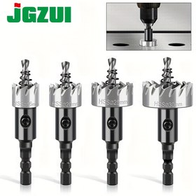 Resim HSS Altıgen Vida Ucu Yüksek Hızlı Çelik Delik Testeresi Metal Levhalarında Deler ve Genişletir. 