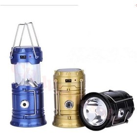 Resim 5800t Güneş Enerjili Şarj Edilebilir Usb Girişli Kamp Feneri Çok Renkli 