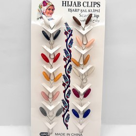 Resim 12 adet/Hijab Klips Rastgele Kart Kadın Modası Zarif Şal Klipsleri Şal Klipsleri Kadın Giyim Aksesuarları 