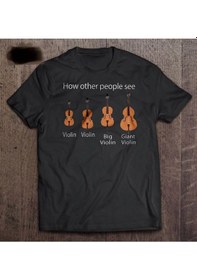 Resim Herşey Nota Keman Çello Unisex Tshirt 001 