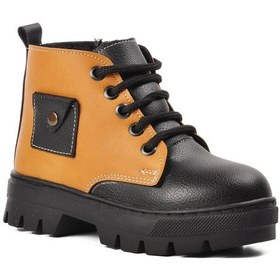 Resim Aspor Arz 2301003-P Siyah-Camel İçi Kürklü Fermuarlı Çocuk Bot Camel - Siyah 