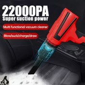 Resim 3-in-1 Çok Fonksiyonlu Mini Güçli Elektrikli Süpürge, Yüksek Güç 22000Pa, Fırçasız Motor, El Tipi Araba Süpürgesi, Arabalar, Evler, Ofisler İçin Uygun, Üfleyici/Emici Süpürge, Temiz Ev, Klavye, Kanepe, El Tipi Süpürge Aksesuarları, Toz, Balonları Şişirmek ve Yüzme Halkaları, Küçük Hava Yatağı Pompası 