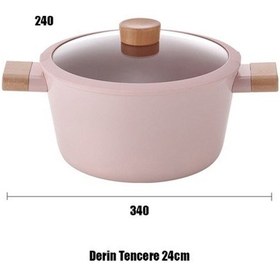 Resim Neoflam Blossom İndüksiyonlu Cam Kapaklı Derin Tencere 24 CM 