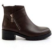 Resim Kahve Kahve Hakiki Deri Kadın Bot & Bootie K02531230203 Kahve 