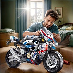 Resim 1008 adet Montajlı Yapı Bloğu Motosiklet Model Seti, Serin Karışık Renk Teknoloji Görünümü, Yetişkin Koleksiyoncular için Masaüstü Süsü Olarak Uygun, ABS Plastikten Yapılmış, Doğum Günü Hediyesi, Tatil Hediyesi 