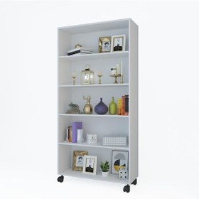 Resim Kenzlife kitaplık beril 188*090*020 byz tekerlekli mutfak dolabı 