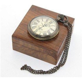 Resim Larimar Ahşap Kutulu Pirinç Köstekli Saat Model 10 - 9015827867218lmr 