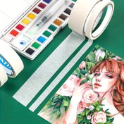 Resim 3 adet Maskeleme Sanatçı Bantı Çıkarılabilir Kağıt Bant (1.5/2.01/3.0cm. x 10.01 metre) Sulu Boya, Çizim ve Boyama için, Sulu Boya Tuval Çerçeveleri, Kağıt Sanatları için Orta Yapışkanlık 