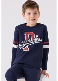 Resim U.s. Polo Assn. 1902 Erkek Çocuk Uzun Kol Manşetli Pijama Takım Lacivert 