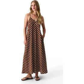 Resim Penti Polka Dot Elbise Çok Renkli Oversize Maxi Boy Pamuk Kumaş ile Şık Yazlık Plaj Giyimi 
