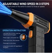 Resim Motion003 1 Adet W08 Siyah Portatif Turbo Güçlü Fan El Tipi Kar Üfleyici Barbekü Kamp Ocağı 