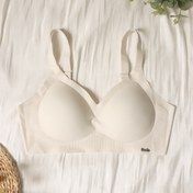 Resim 1 Adet Kadınlar İçin Harf Baskılı Dikişsiz Push-Up Sütyen, Yüksek Destekli Tel Yok Rahatlık, %80 Naylon/%20 Elastan Karışımı, Şık Dikişsiz Tasarım Günlük Kıyafetler İçin 