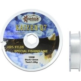 Resim Captain Q7 Kaizen 100Mt Monofilament Misina Beyaz 0.25 Mm 