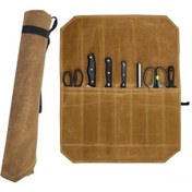 Resim Vkemall "7 Bölmeli Katlanabilir Şef Bıçağı Çantası - Taşınabilir Kamp & Mutfak Aksesuarı Zeytin Yeşili " Kahverengi 