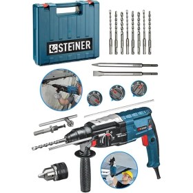 Resim Alman 4000 Watt Profesyonel Kırıcı Delici Hilti Darbeli Matkap Gri + 10 Adet Uç + Mandren 