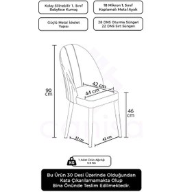 Resim Canisa Mara Serisi 1 Adet Gri Mutfak Sandalyesi Krom Kaplama Metal Ayak 1. Sınıf Babyface Kumaş Sandalye Gri Ayaklar Krom 