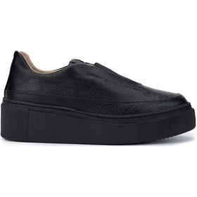 Resim Tamer Tanca Kadın Hakiki Deri Siyah Floter Sneakers & Spor Ayakkabı 937 01 Bn Ayk Sk24-25 Sıyah Fltr Siyah 