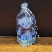 Resim Mavi Hediyelik Kese Içinde Ayıcık 