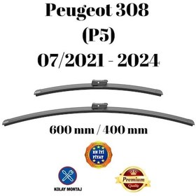 Resim Peugeot 308 P5 2021 2022 2023 2024 Uyumlu Ön Cam Silecek Süpürgesi Takımı 600/400mm Silbak Sb2416c2 