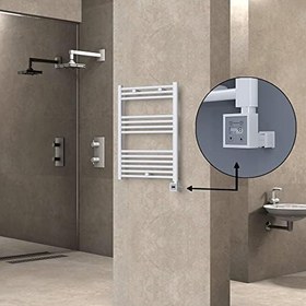 Resim Haiti Elektrikli Havlupan 600x800 Düz Beyaz Parlak (KTX3 Termostat) 300 Watt 