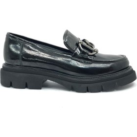 Resim Greyder 72192 Zn Urban Deri Comfort Casual Oxford Kadın Ayakkabı SİYAH-RUGAN 