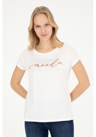 Resim U.S. Polo Assn. - Kadın Ekru Bisiklet Yaka Tişört 50282894-VR019 