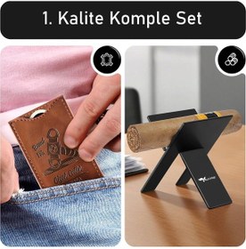 Resim Valkyrie Premium Puro Aksesuar Seti Puro Makası V Kesim Delik Açıcı Puro Tutucu Kılıflı Komple Set 