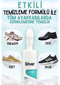 Resim Silver Güçlendirilmiş Fırçalı Spor Ayakkabı Bakım Temizleme Köpüğü 150 ML Çok Renkli 